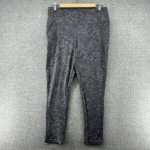Danskin Leggings Women Size Large Floral‎ Gray Activewear Yoga